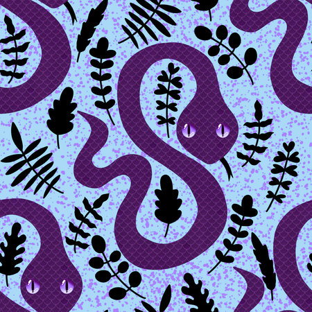 Summer cartoon animals seamless snake pattern for wrapping paper and fabrics and lines and kids...