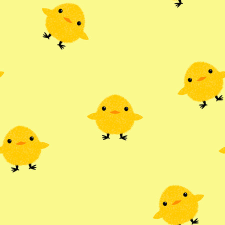 Easter chicken seamless birds pattern for wrapping paper and fabrics and lines and kids clothes print and kitchen accessories and spring party accessories. High quality photoの写真素材