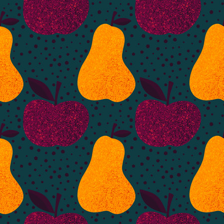 Summer fruit seamless apples pattern for wrapping paper and fabrics and lines and kids clothes print and fashion textiles and party accessories. High quality illustrationの写真素材