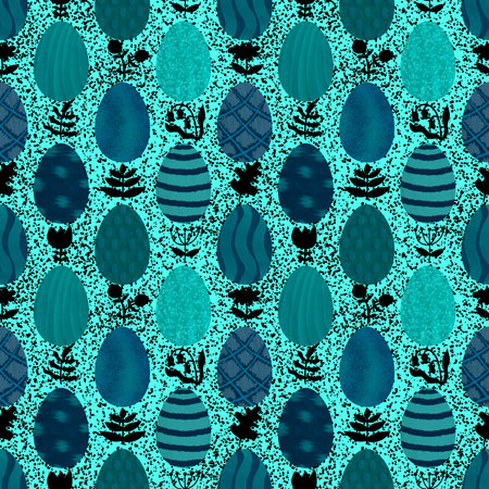 Easter seamless pattern with eggs for wallpaper and fabrics and textiles and packaging and gifts and cardsの写真素材