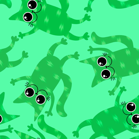 Birthday party animals seamless cats pattern for wrapping paper and fabrics and kids clothes print and party packaging and fashion textile. High quality illustrationの写真素材