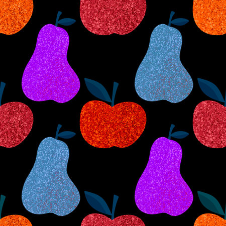 Summer fruit seamless apples pattern for wrapping paper and fabrics and lines and kids clothes print and fashion textiles and party accessories. High quality illustrationの写真素材