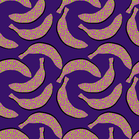 Summer fruit seamless banana pattern for fashion textiles and wrapping paper and fabrics and lines and kids clothes print and party accessories. High quality illustrationの写真素材
