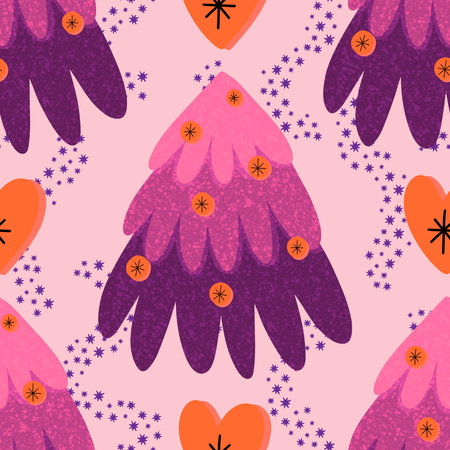 Christmas tree seamless winter toys pattern for wrapping paper and fabrics and lines and new year packaging and kids clothes print and Noel party accessories. High quality photoの写真素材