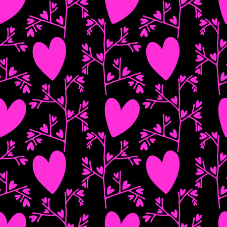 Valentine love hearts seamless 14 February pattern for wrapping paper and fabrics and kids clothes print and winter party accessories and fashion textile. High quality illustrationの写真素材
