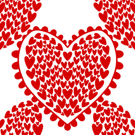 Valentine love hearts seamless 14 February pattern for wrapping paper and fabrics and kids clothes...