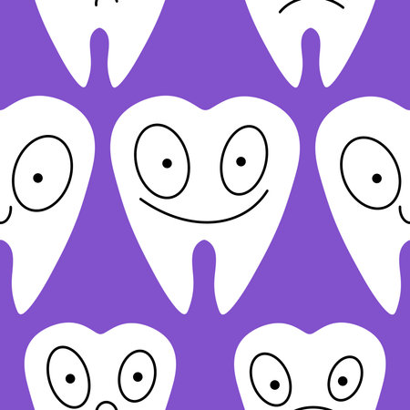 Medicine seamless teeth pattern for wrapping paper and fabrics and lines and kids clothes print and doctors accessories and drugstore packaging. High quality photoの写真素材