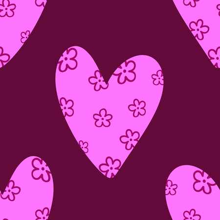 Valentine love hearts seamless 14 February pattern for wrapping paper and fabrics and kids clothes...