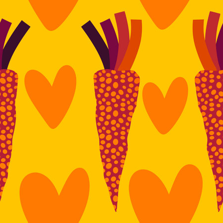 Spring vegetables seamless carrots pattern for wrapping paper and fabrics and lines and kids clothes print and kitchen textiles and summer party accessories. High quality photoの写真素材
