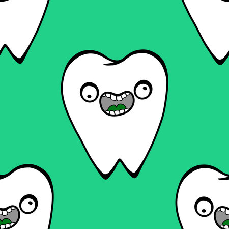 Medicine seamless teeth pattern for wrapping paper and fabrics and lines and kids clothes print and doctors accessories and drugstore packaging. High quality photoの写真素材