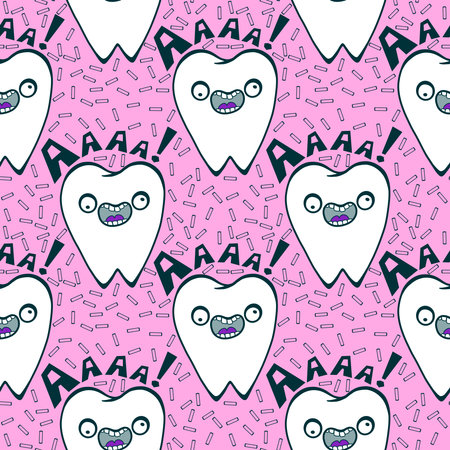 Medicine seamless teeth pattern for wrapping paper and fabrics and lines and kids clothes print and doctors accessories and drugstore packaging. High quality photoの写真素材