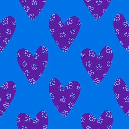 Valentine love hearts seamless 14 February pattern for wrapping paper and fabrics and kids clothes...