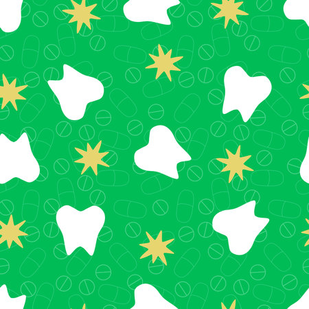 Medicine seamless teeth pattern for wrapping paper and fabrics and lines and kids clothes print and doctors accessories and drugstore packaging. High quality photoの写真素材