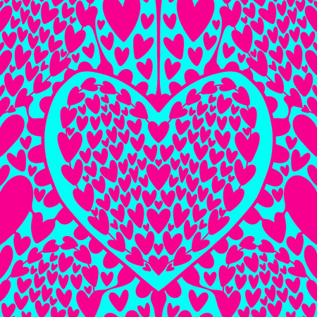 Valentine love hearts seamless 14 February pattern for wrapping paper and fabrics and kids clothes...