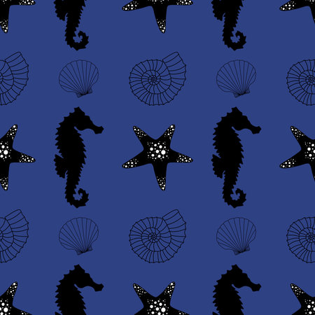 Ocean seamless pattern for wrapping paper and fabrics and lines and kids clothes print and summer party accessories and fashion textiles. High quality photoの写真素材