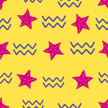 Ocean seamless pattern for wrapping paper and fabrics and lines and kids clothes print and summer...