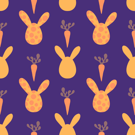 Easter eggs seamless rabbits ears pattern for wrapping paper and fabrics and lines and kids clothes print and spring party accessories. High quality illustrationの写真素材