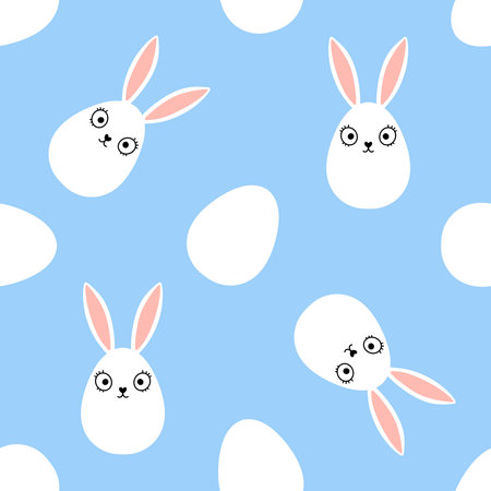 Easter eggs seamless rabbits ears pattern for wrapping paper and fabrics and lines and kids clothes print and spring party accessories. High quality illustrationの写真素材