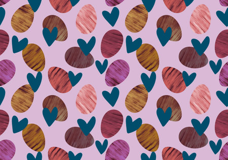 Easter seamless pattern with eggs for wallpaper and fabrics and textiles and packaging and gifts and cardsの写真素材