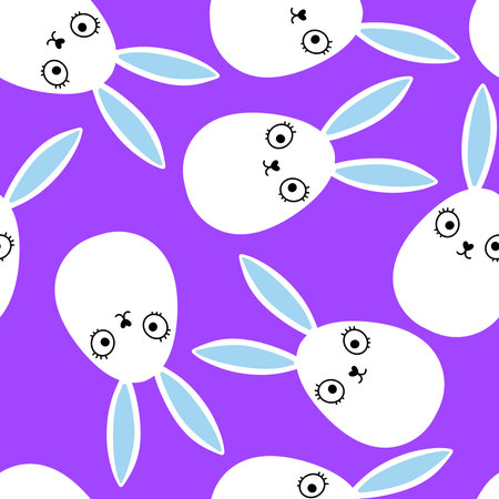 Easter eggs seamless rabbits ears pattern for wrapping paper and fabrics and lines and kids clothes print and spring party accessories. High quality illustrationの写真素材