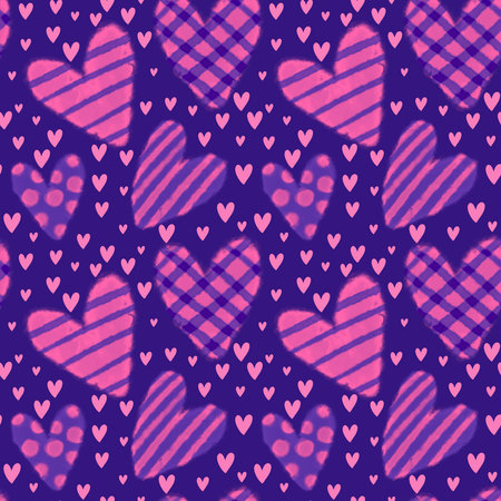 Valentine love hearts seamless 14 February pattern for wrapping paper and fabrics and kids clothes...