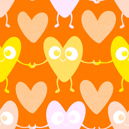 Winter hearts anti 14 February seamless valentines love pattern for wrapping paper and fabrics and lines and kids clothes print and party accessories. High quality illustrationの写真素材