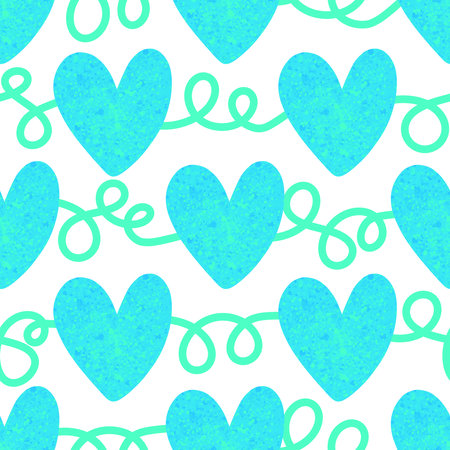 Valentine love hearts seamless 14 February pattern for wrapping paper and fabrics and kids clothes...