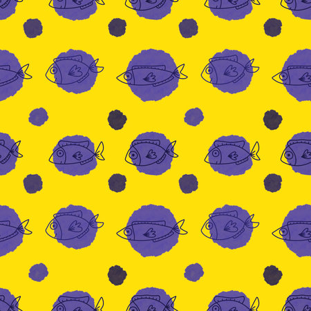 Ocean seamless pattern for wrapping paper and fabrics and lines and kids clothes print and summer party accessories and fashion textiles. High quality photoの写真素材