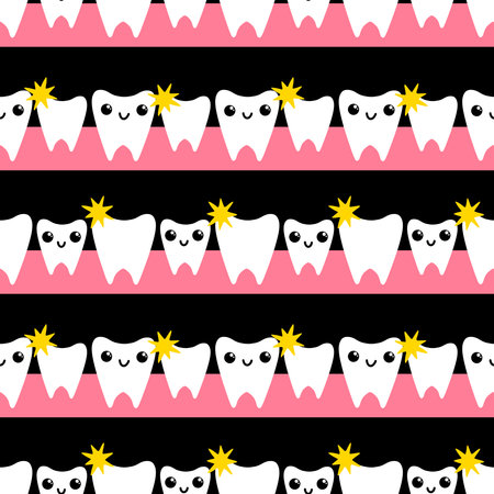 Medicine seamless teeth pattern for wrapping paper and fabrics and lines and kids clothes print and doctors accessories and drugstore packaging. High quality photoの写真素材