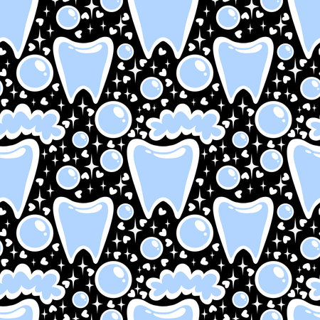 Medicine seamless teeth pattern for wrapping paper and fabrics and lines and kids clothes print and doctors accessories and drugstore packaging. High quality photoの写真素材