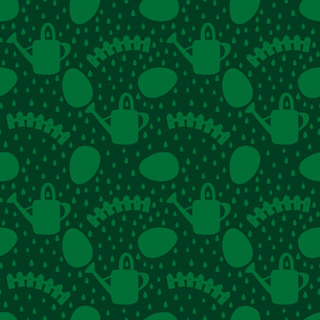 Spring garden seamless watering can pattern for wrapping paper and fabrics and summer party accessories and cute fashion textiles. High quality photoの写真素材