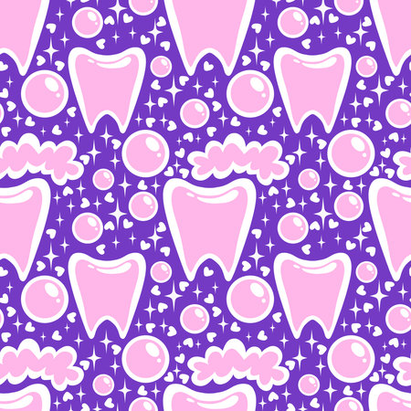 Medicine seamless teeth pattern for wrapping paper and fabrics and lines and kids clothes print and doctors accessories and drugstore packaging. High quality photoの写真素材