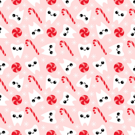 Seamless teeth pattern for wrapping paper and fabrics and lines and kids clothes print and doctors accessories and drugstore packaging. High quality photoの写真素材