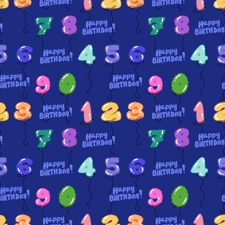 Birthday party seamless pattern for wrapping paper and fabrics and lines and kids clothes print and anniversary accessories. High quality photoの写真素材