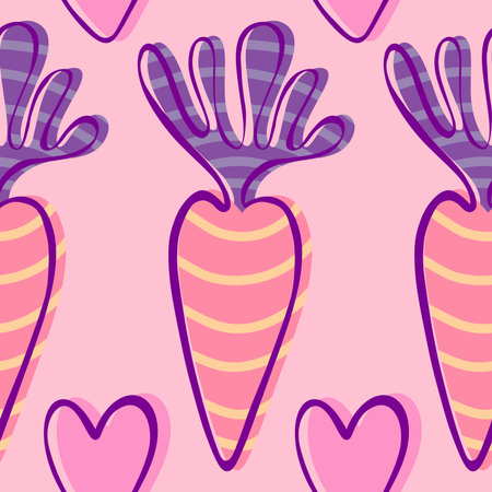 Summer vegetable seamless carrots pattern for wrapping paper and fabrics and lines and kids clothes...