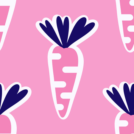 Summer vegetable seamless carrots pattern for wrapping paper and fabrics and lines and kids clothes...