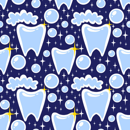 Medicine seamless teeth pattern for wrapping paper and fabrics and lines and kids clothes print and doctors accessories and drugstore packaging. High quality photoの写真素材