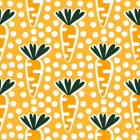 Summer vegetable seamless carrots pattern for wrapping paper and fabrics and lines and kids clothes print and kitchen textiles. High quality photoの写真素材