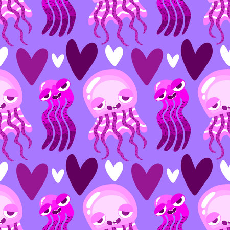 Summer ocean animals seamless octopus pattern for wrapping paper and fabrics and lines and kids...