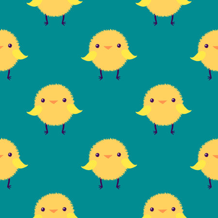 Easter chicken seamless birds pattern for wrapping paper and fabrics and lines and kids clothes print and kitchen accessories and spring party accessories. High quality photoの写真素材
