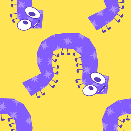 Kids seamless caterpillar cute pattern for fabrics and textiles and packaging and gifts and cards and linens and wrapping paper. High quality photoの写真素材