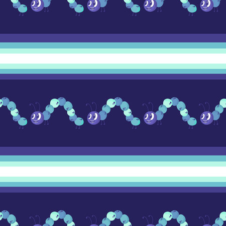 Kids seamless caterpillar cute pattern for fabrics and textiles and packaging and gifts and cards and linens and wrapping paper. High quality photoの写真素材