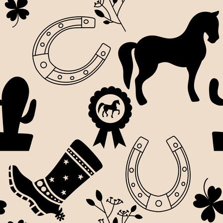 New year animals seamless Christmas horses pattern for wrapping paper and party accessories and kids clothes print and fashion textilesの写真素材