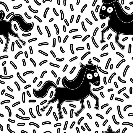 New year 2026 animals seamless Christmas horses pattern for wrapping paper and party accessories and kids clothes print and fashion textilesの写真素材