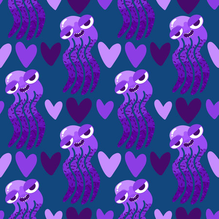 Summer ocean animals seamless octopus pattern for wrapping paper and fabrics and lines and kids clothes print and party accessories. High quality illustrationの写真素材