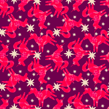 New year animals seamless Christmas horses pattern for wrapping paper and party accessories and kids clothes print and fashion textilesの写真素材