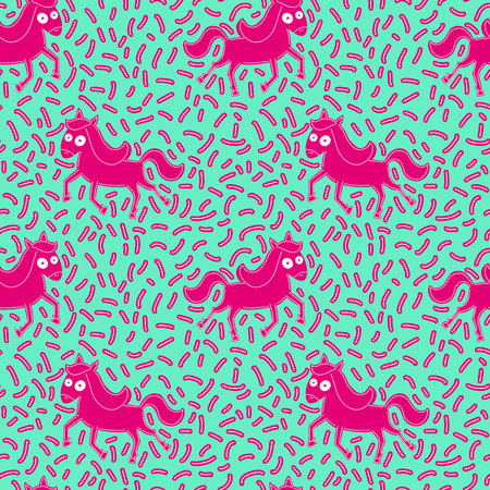 Seamless horses pattern for wrapping paper and party accessories and kids clothes print and fashion textilesの写真素材