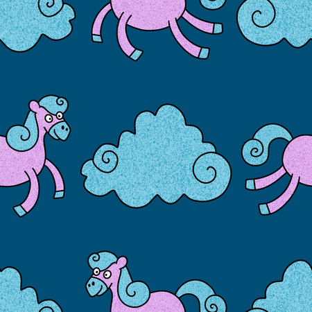 New year 2026 animals seamless Christmas horses pattern for wrapping paper and party accessories and kids clothes print and fashion textilesの写真素材