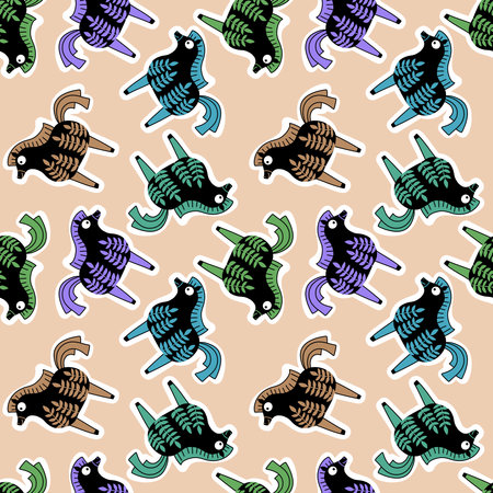 New year 2026 animals seamless Christmas horses pattern for wrapping paper and party accessories and kids clothes print and fashion textilesの写真素材
