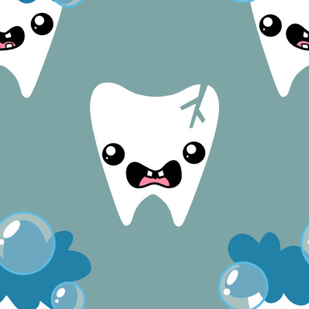 Medicine seamless teeth pattern for wrapping paper and fabrics and linens